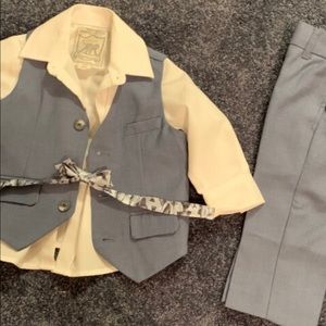 Grey suit with white shirt